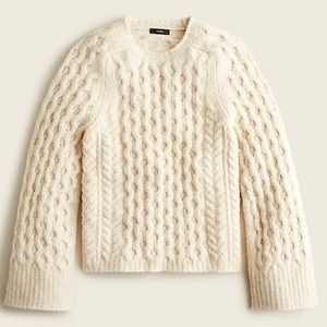 J. Crew Cotton Boucle Cable Knit Sweater XS